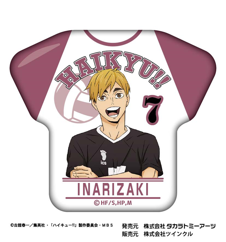 ハイキュー!!_カレッジテイスト Tシャツ缶バッジ 宮侑