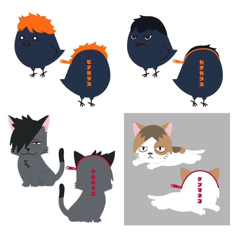 ハイキュー!!_モフモフコインケース A:ヒナガラス