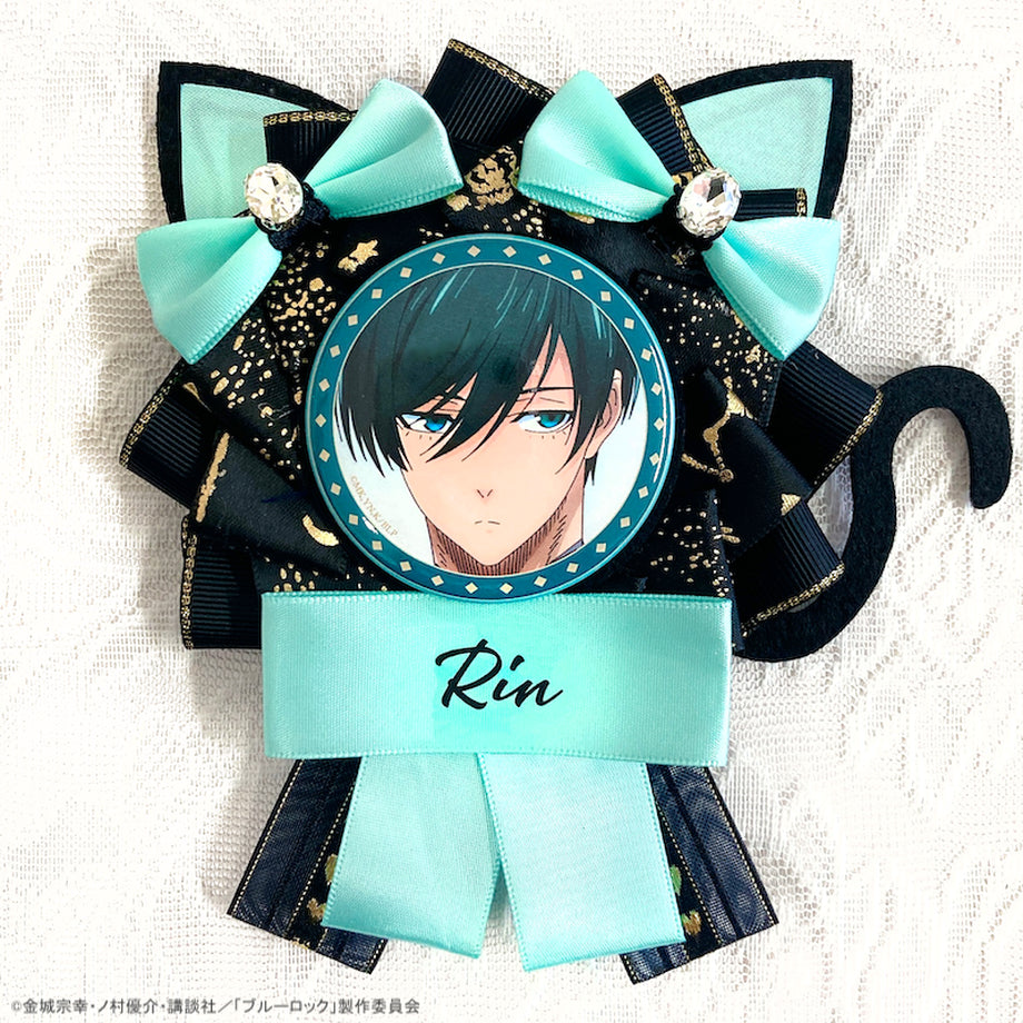 ブルーロック_猫耳付きロゼット&缶バッジセット 糸師凛