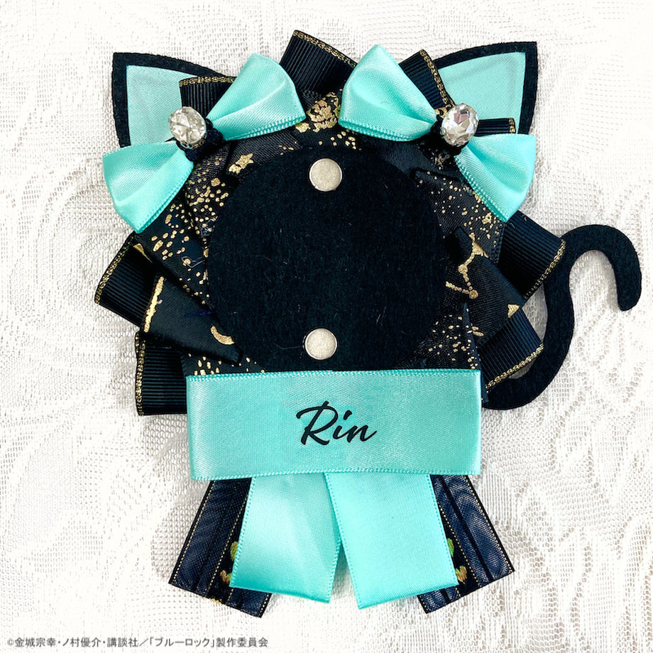 ブルーロック_猫耳付きロゼット&缶バッジセット 糸師凛