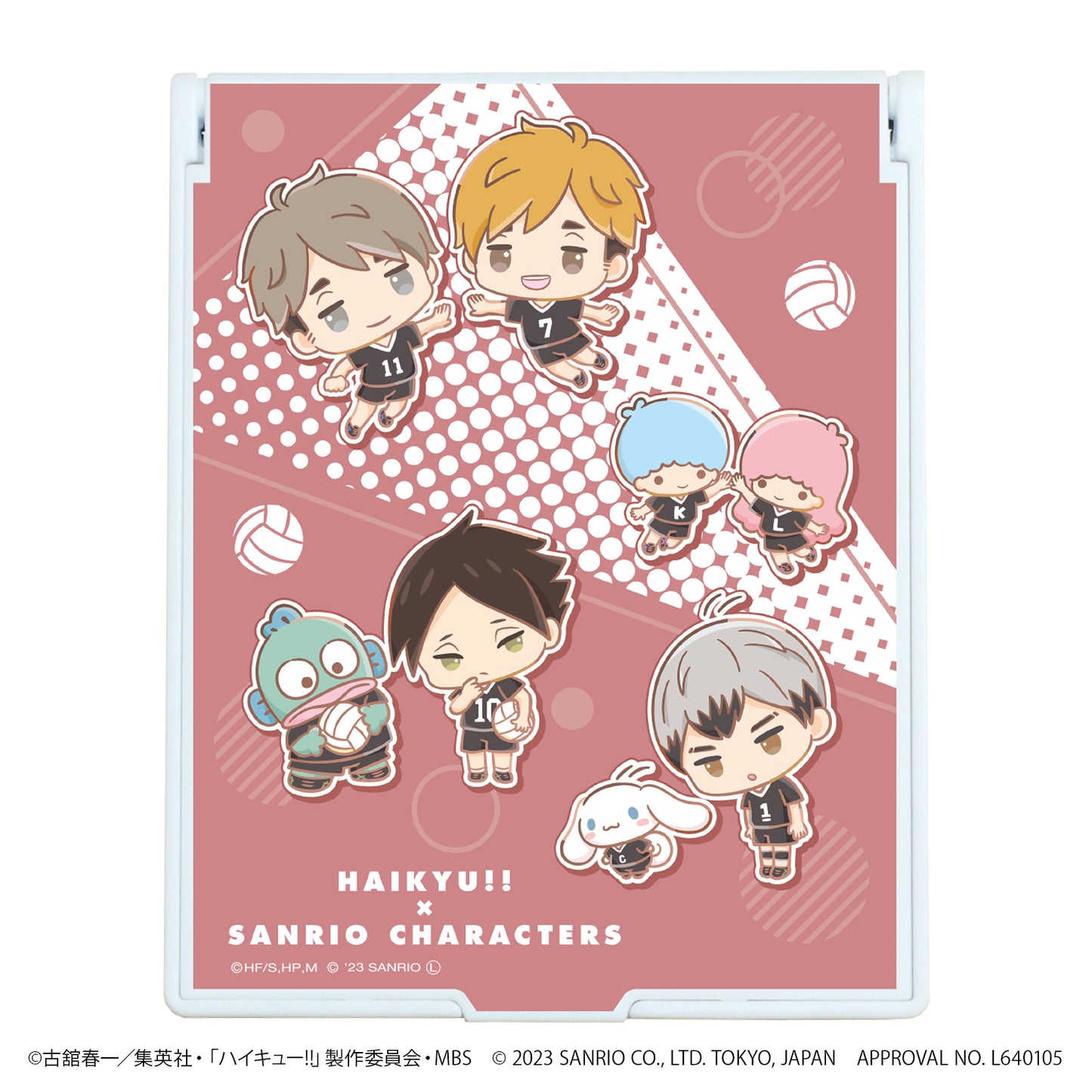 ハイキュー!!×サンリオキャラクターズ_デカキャラミラー05/Eパターン(ミニキャライラスト)