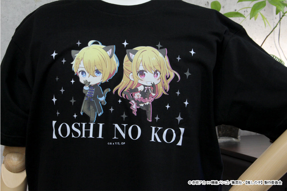 【推しの子】_フリーサイズ_ぷちちょこグラフィックTシャツ【アクア&ルビー】黒ドレス