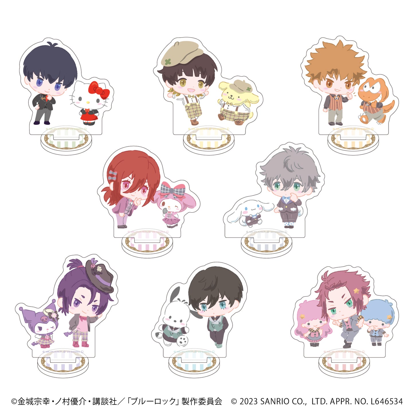 ブルーロック×サンリオキャラクターズ_アクリルぷちスタンド02/パーティーver ボックス(全8種)(ミニキャライラスト)【コンプリートBOX】