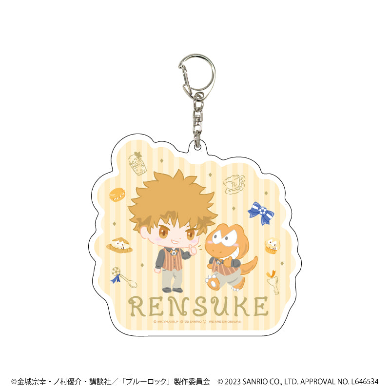 ブルーロック×サンリオキャラクターズ_デカアクリルキーホルダー13/國神 錬介×ウィアーダイナソアーズ!(ミニキャライラスト)