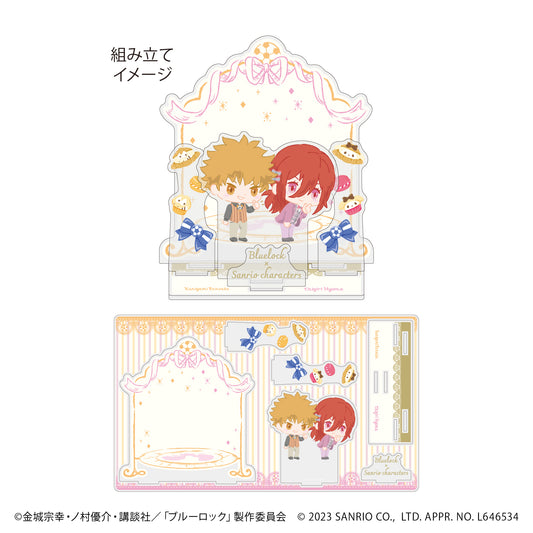 ブルーロック×サンリオキャラクターズ_プレミアム アクリルジオラマプレート02/國神錬介&千切豹馬(ミニキャライラスト)