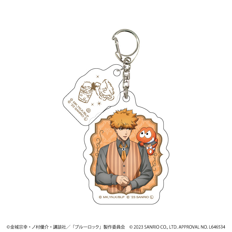 ブルーロック×サンリオキャラクターズ_パーツ付きアクリルキーホルダー03/國神 錬介×ウィアーダイナソアーズ!(描き下ろしイラスト)