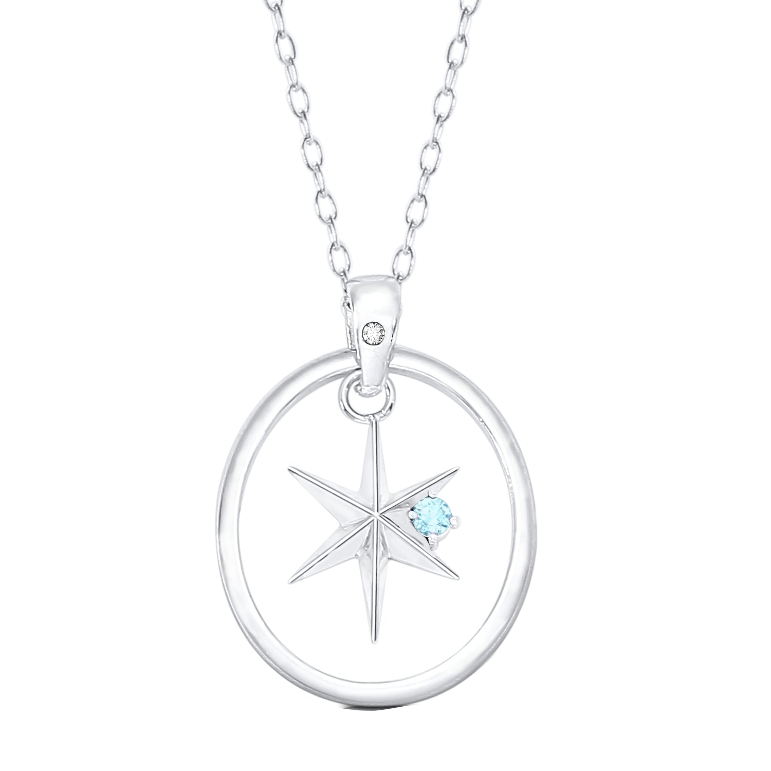 【推しの子】_天然石付き スターシルバーネックレス アクア