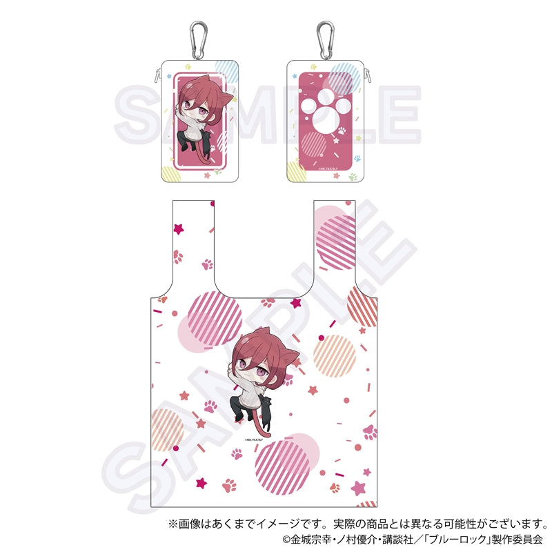 ブルーロック_収納ポーチ付きエコバッグ ひっつきにゃんver. 千切 豹馬