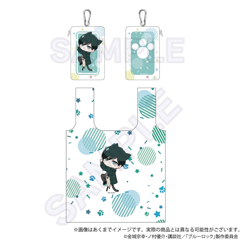 ブルーロック_収納ポーチ付きエコバッグ ひっつきにゃんver. 糸師 凛