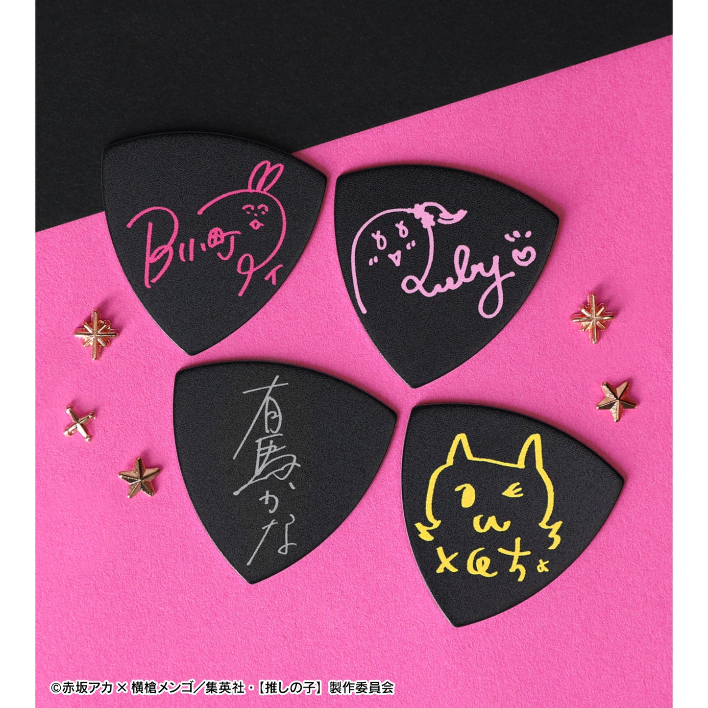 【推しの子】_FERNANDESコラボ 描き下ろし ロックバンドver. アイ&ルビー&有馬かな&MEMちょ ピックセット