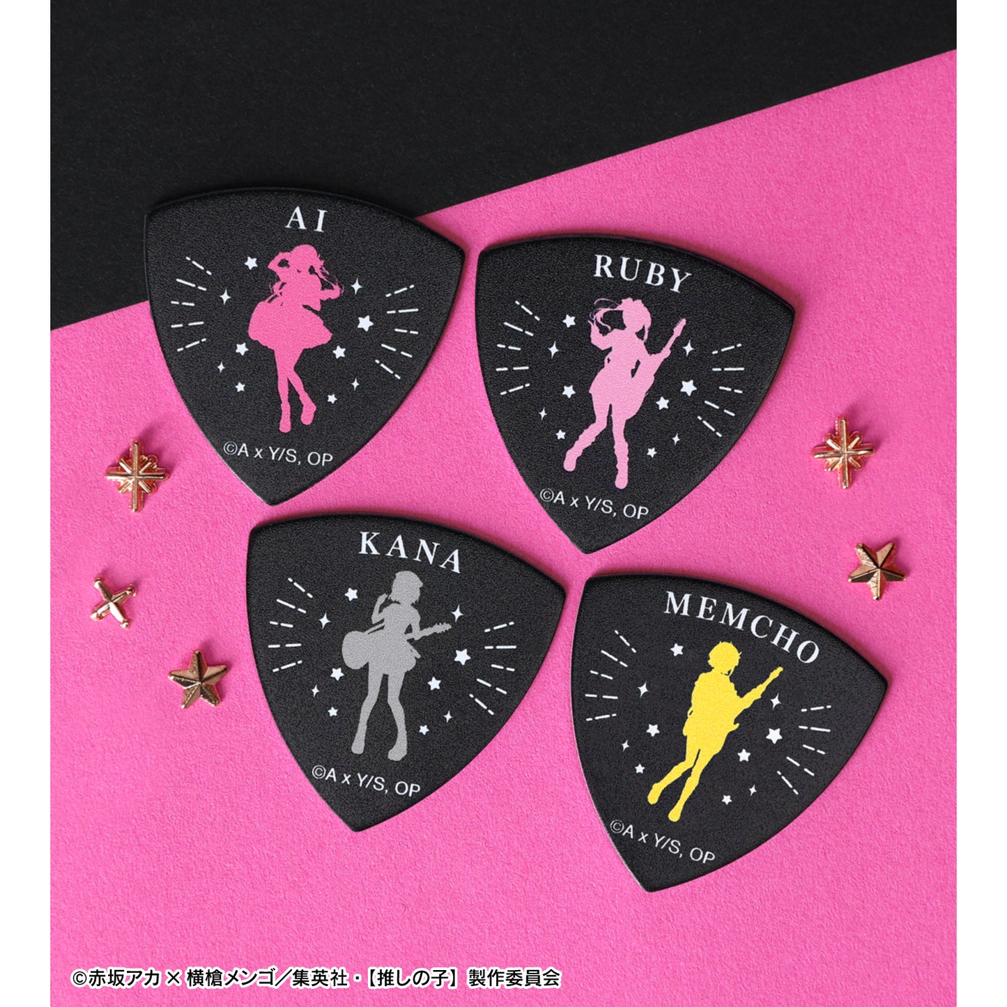 【推しの子】_FERNANDESコラボ 描き下ろし ロックバンドver. アイ&ルビー&有馬かな&MEMちょ ピックセット