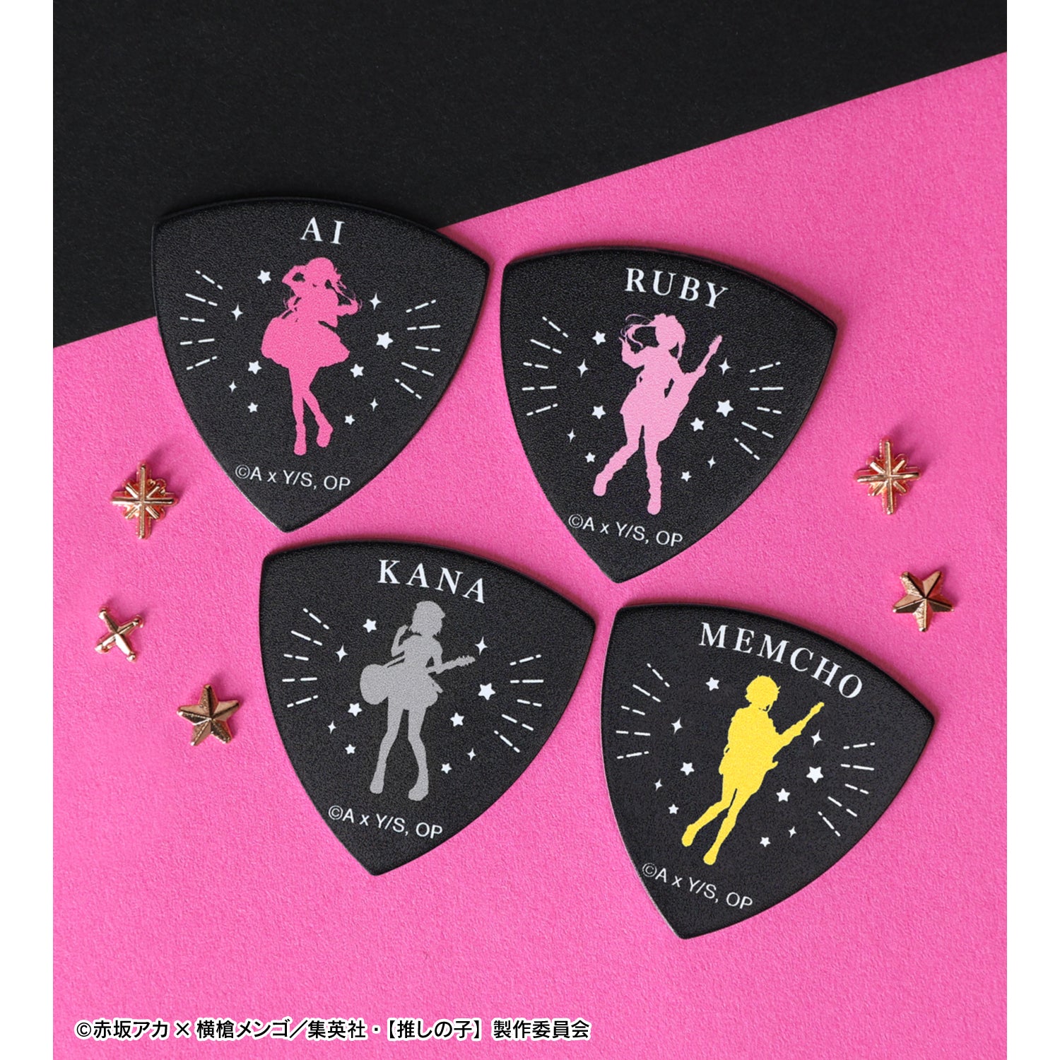 【推しの子】_FERNANDESコラボ 描き下ろし ロックバンドver. アイ&ルビー&有馬かな&MEMちょ ピックセット