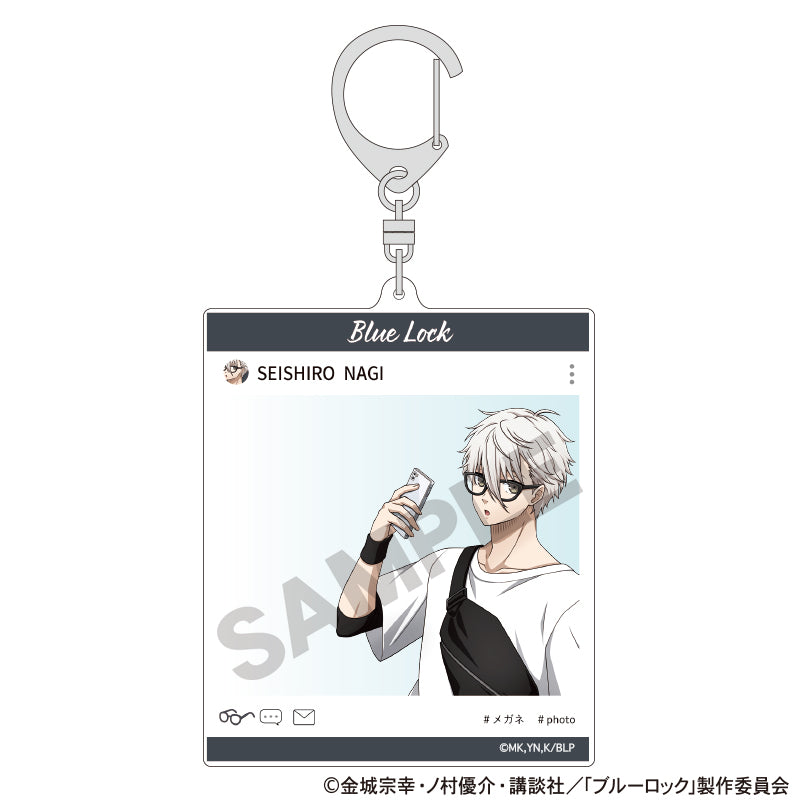 ブルーロック_SNS風アクリルキーホルダー 凪誠士郎 休日メガネ
