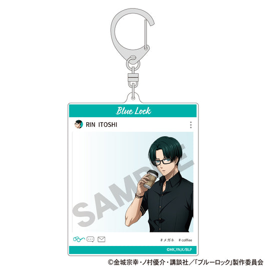 ブルーロック_SNS風アクリルキーホルダー 糸師凛 休日メガネ