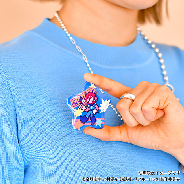 ブルーロック_水沢石鹸コラボ 星型缶バッジ(千切 豹馬)