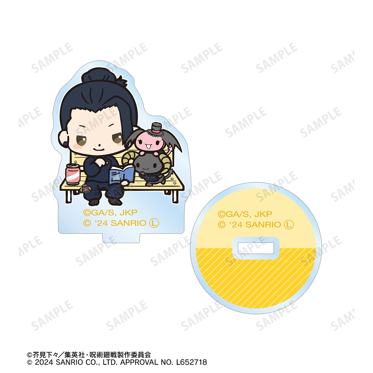 呪術廻戦×サンリオキャラクターズ_夏油 傑×ルロロマニック 懐玉・玉折 アクリルスタンドマルチバッジ