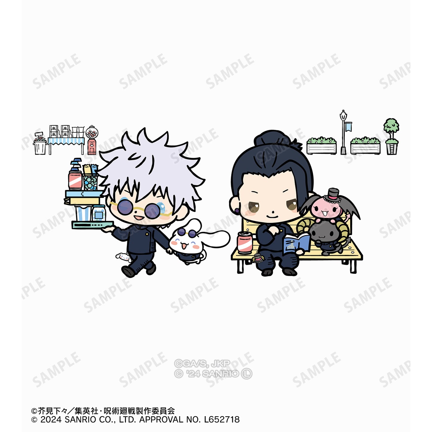 呪術廻戦×サンリオキャラクターズ_五条 悟×シナモロール・夏油 傑×ルロロマニック 懐玉・玉折 スティックバルーン