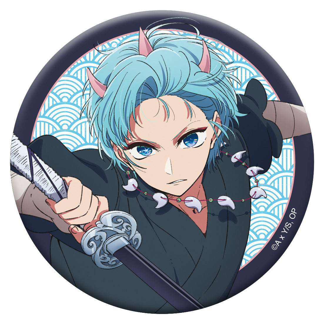 【推しの子】_グリッター缶バッジ/アクア(刀鬼ver.)