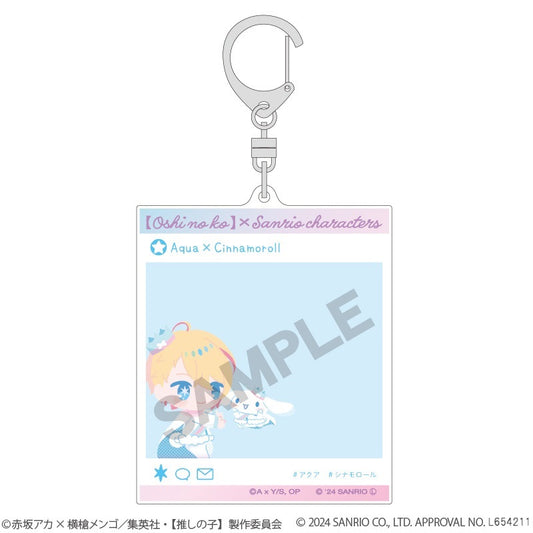 【推しの子】×サンリオキャラクターズ_SNS風アクリルキーホルダー アクア×シナモロール