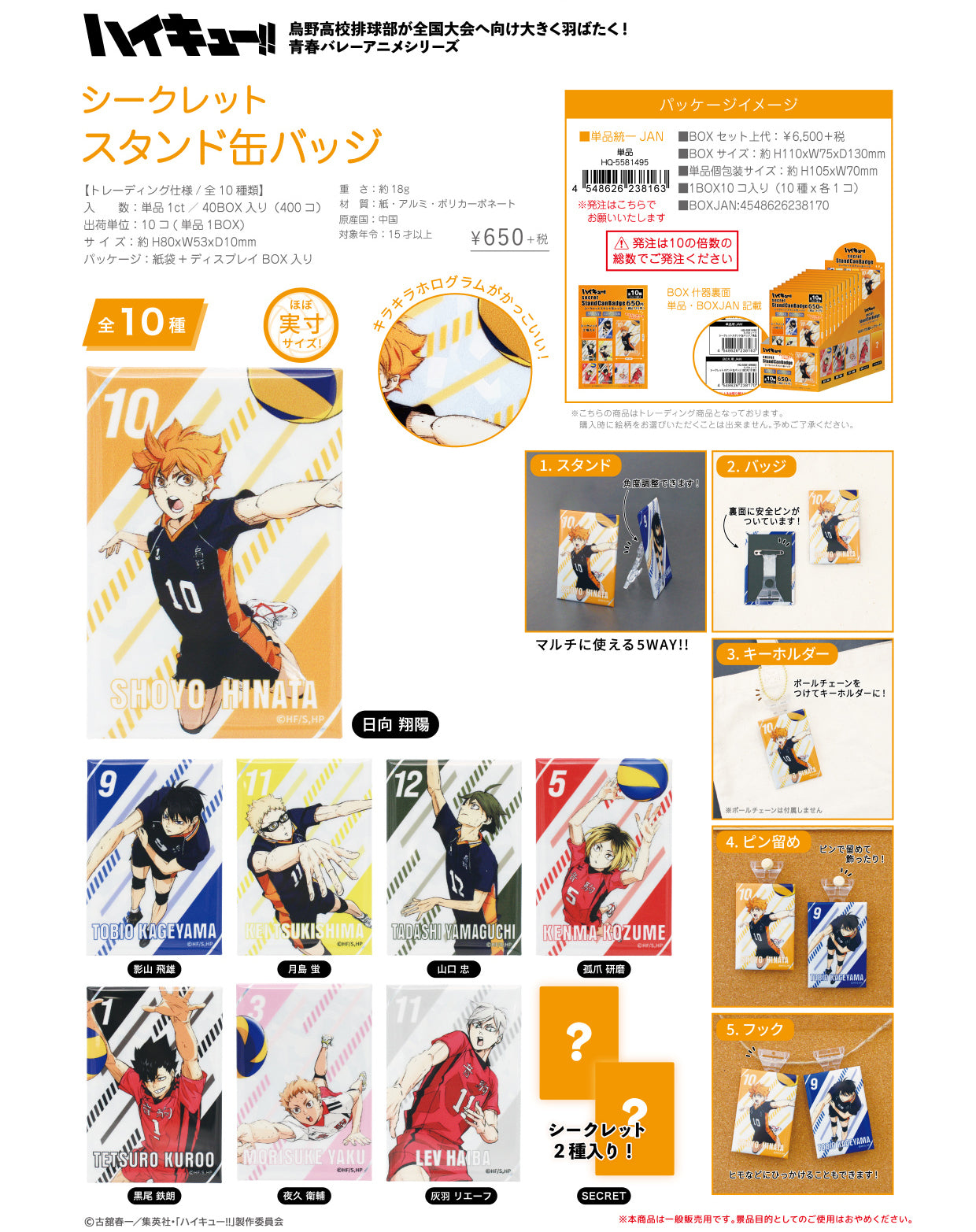 ハイキュー!!_シークレットスタンド缶バッジ【BOX/10個入り】