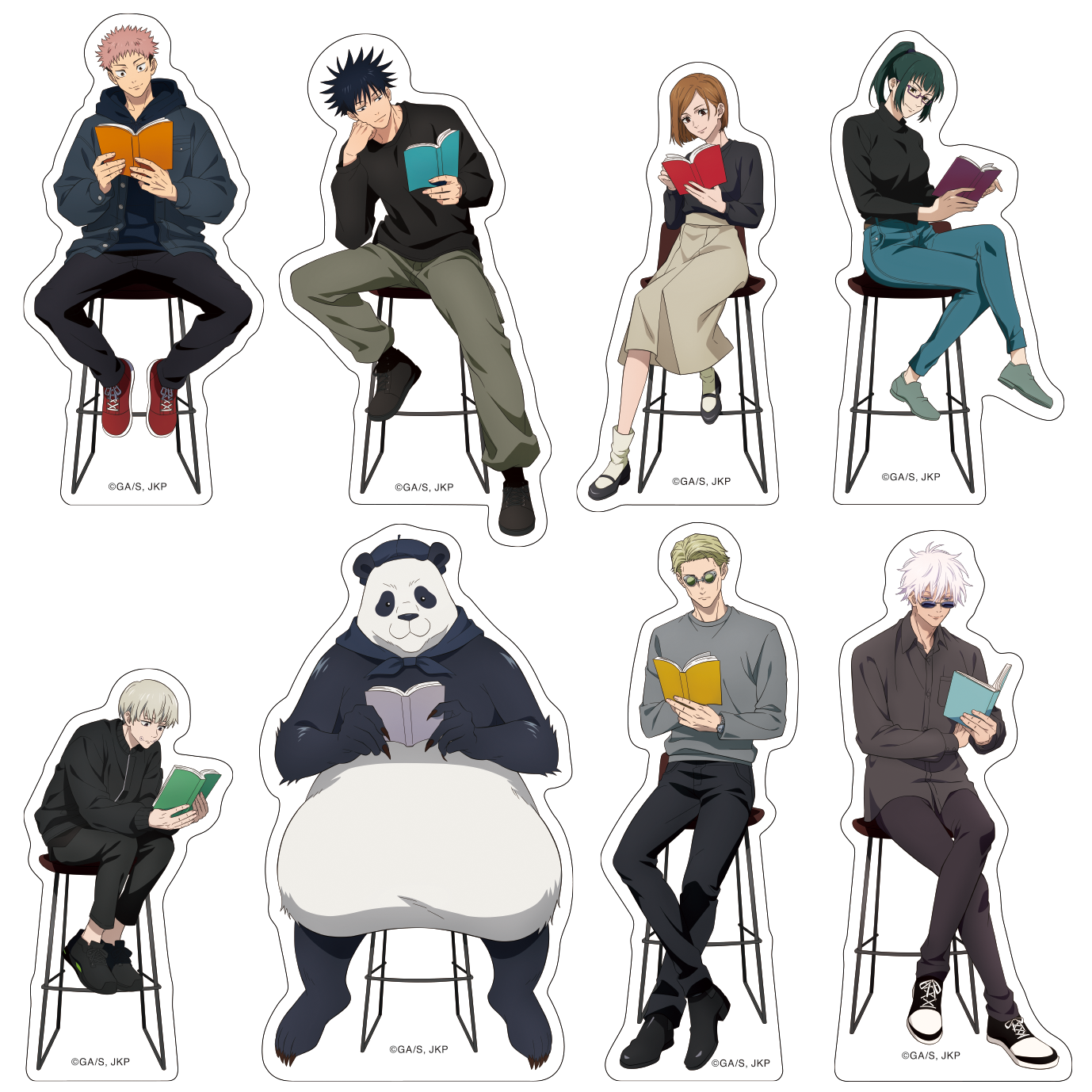 呪術廻戦 第2期_ダイカットステッカー/パンダ 読書