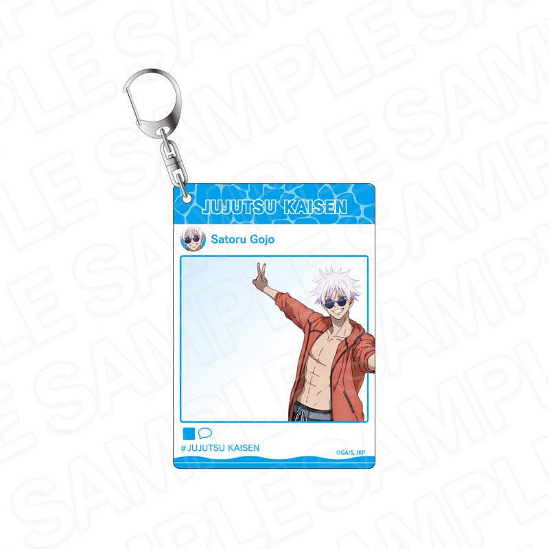 呪術廻戦 懐玉・玉折_インスタントフォト風キーホルダー 五条 悟 めんそーれ ver.