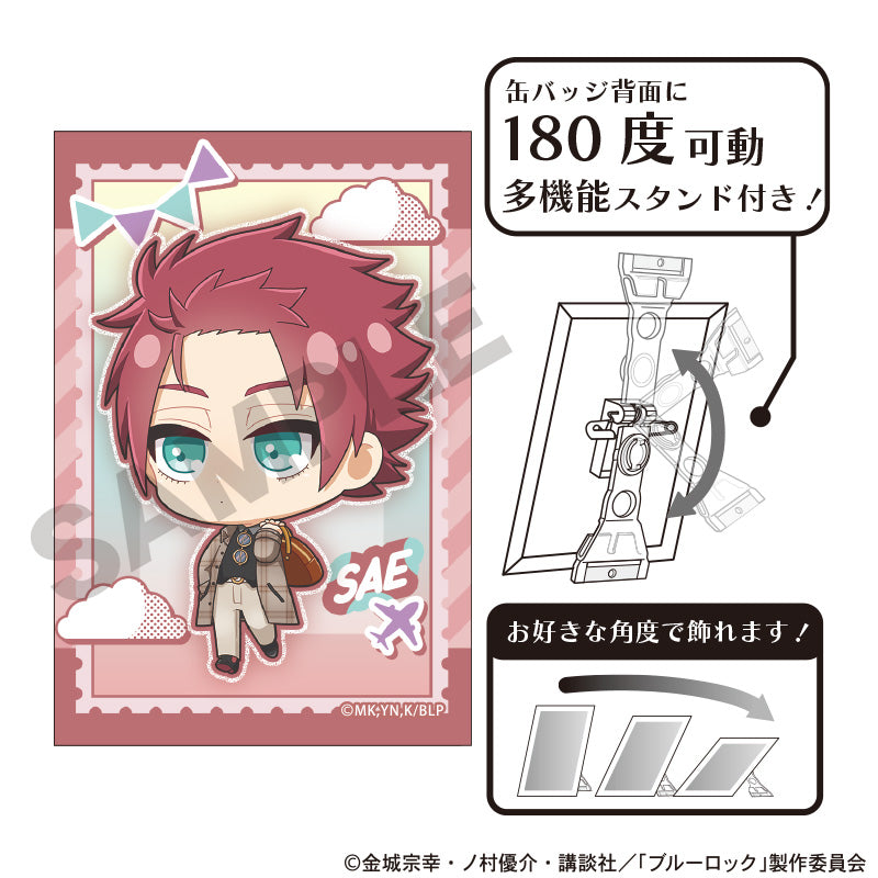 ブルーロック_アート缶バッジ 糸師冴 ミニキャラ旅行