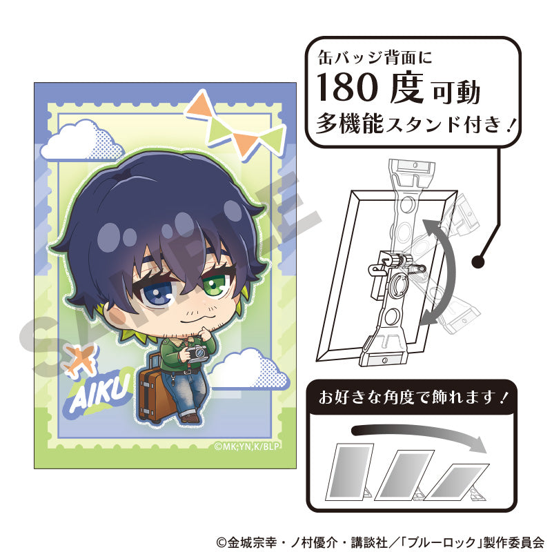ブルーロック_アート缶バッジ オリヴァ・愛空 ミニキャラ旅行
