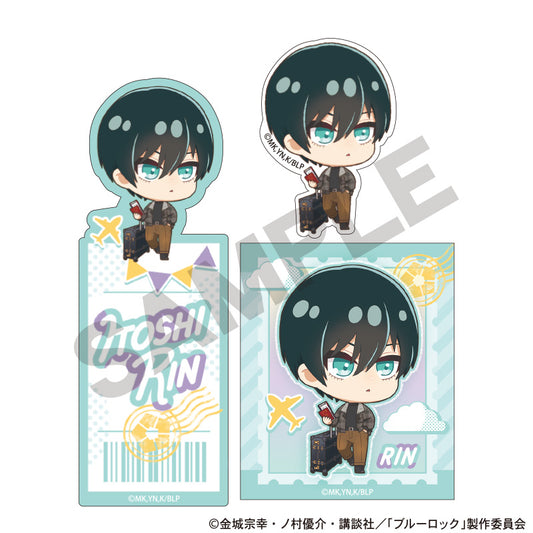 ブルーロック_ステッカーセット 糸師凛 ミニキャラ旅行