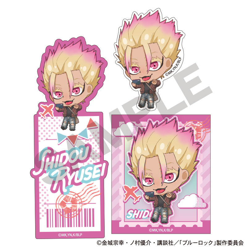 ブルーロック_ステッカーセット 士道龍聖 ミニキャラ旅行