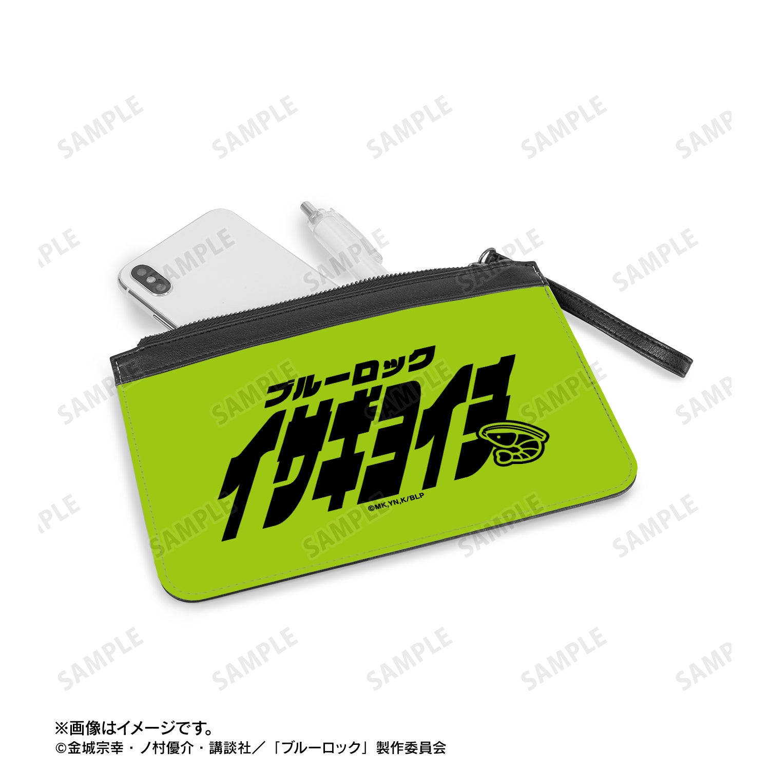 ブルーロック_潔 世一 ネームデザイン PUレザーフラットポーチ