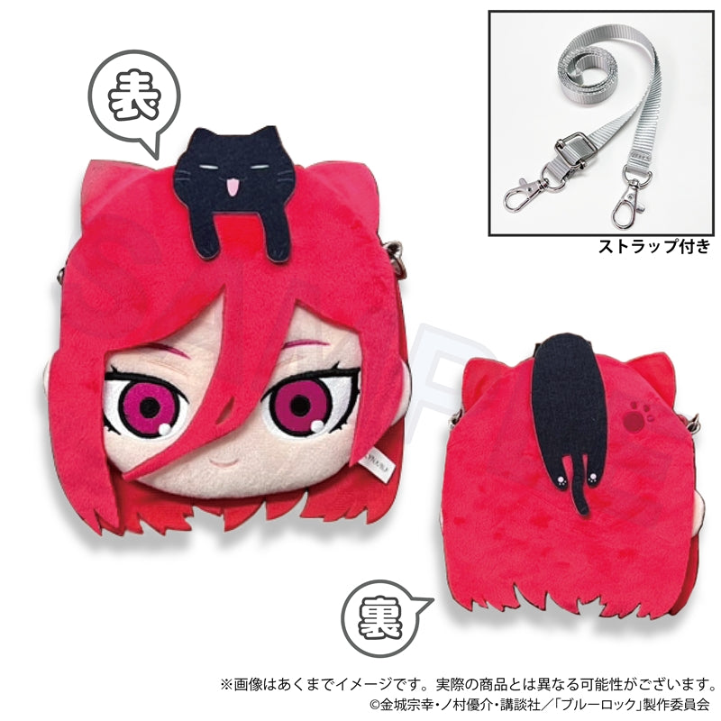 ブルーロック_フェイスポシェット ひっつきにゃんver. 千切 豹馬