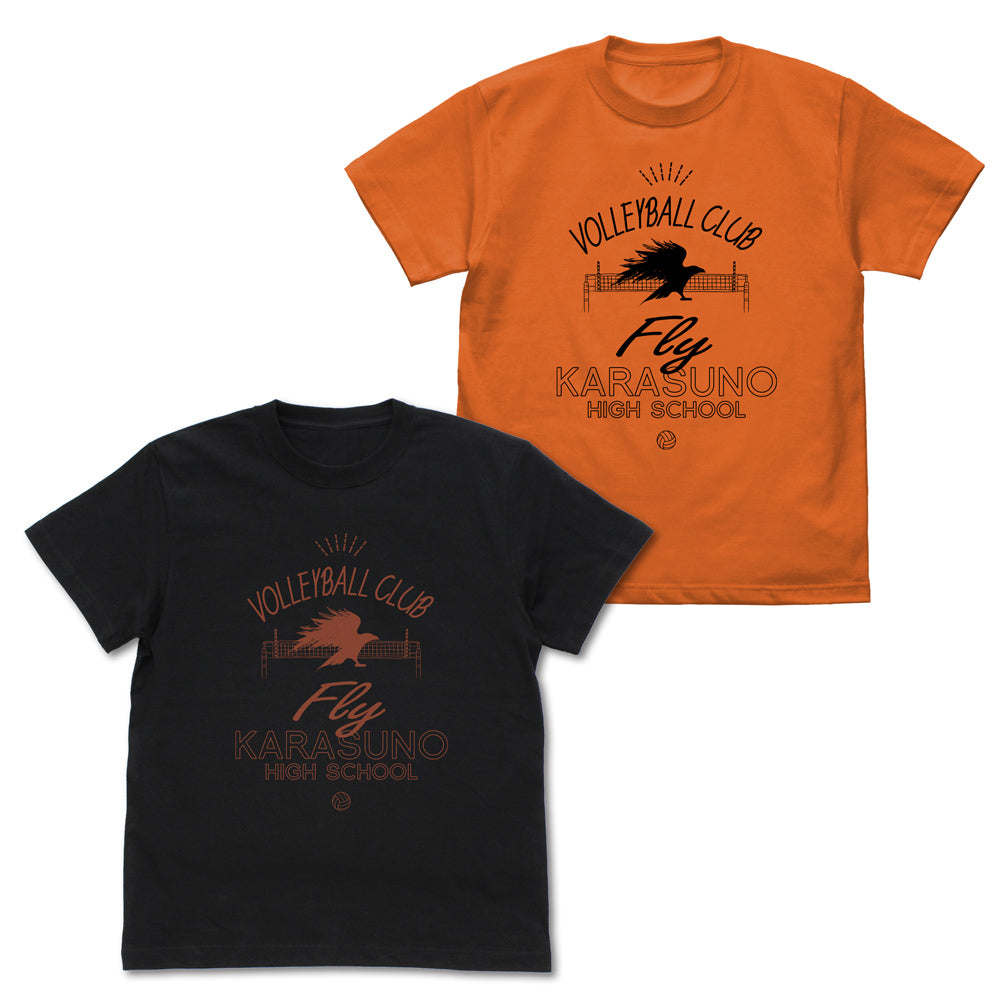 ハイキュー!!_烏野高校排球部 アイコンマークカレッジ Tシャツ/BLACK