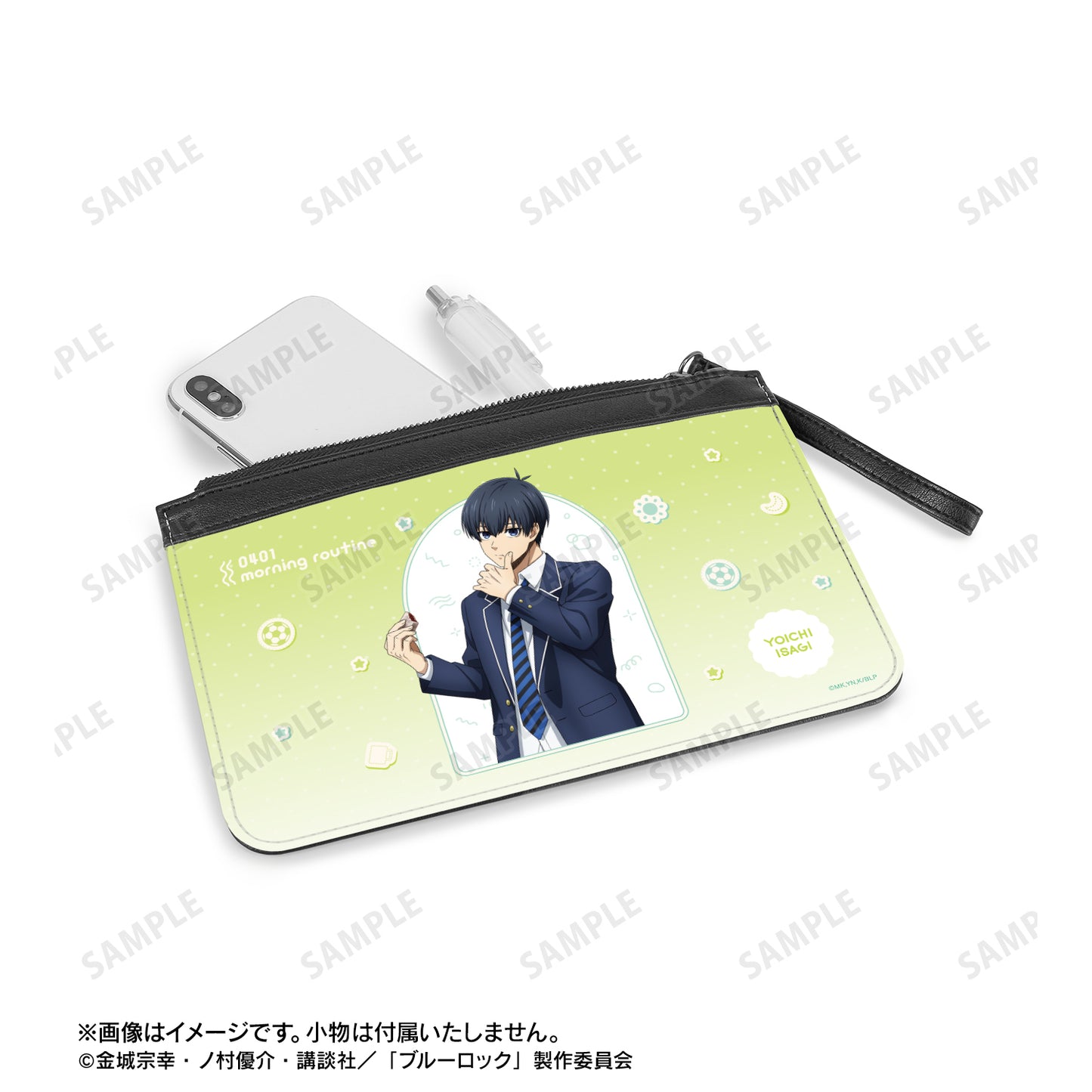 ブルーロック_描き下ろし 潔 世一 モーニングルーティンver. PUレザーフラットポーチ