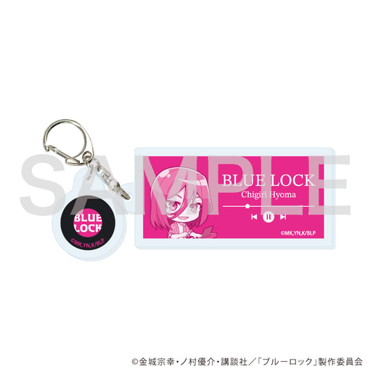 ブルーロック_パーツ付きアクリルキーホルダー16/千切 豹馬 バンドver.(ミニキャライラスト)