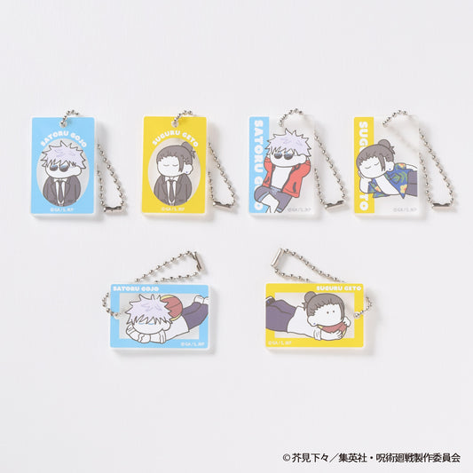 呪術廻戦_TDラバー塗装風アクリルキーホルダー-おやすみします スーツ/めんそーれ/バスケ-【コンプリートBOX/6個入り】