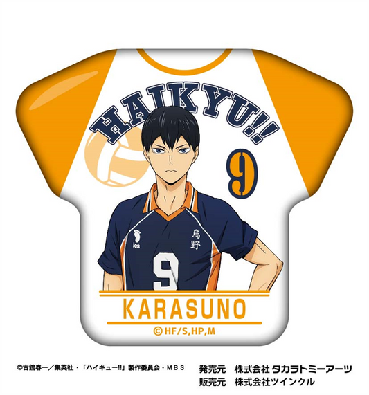 ハイキュー!!_カレッジテイスト Tシャツ缶バッジ 影山飛雄