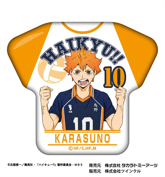 ハイキュー!!_カレッジテイスト Tシャツ缶バッジ 日向翔陽