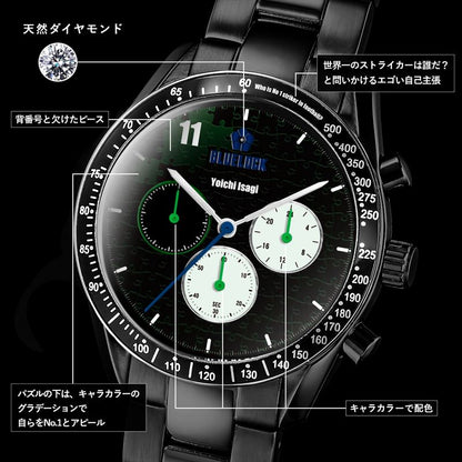 ブルーロック_クロノグラフ腕時計 黒 潔世一