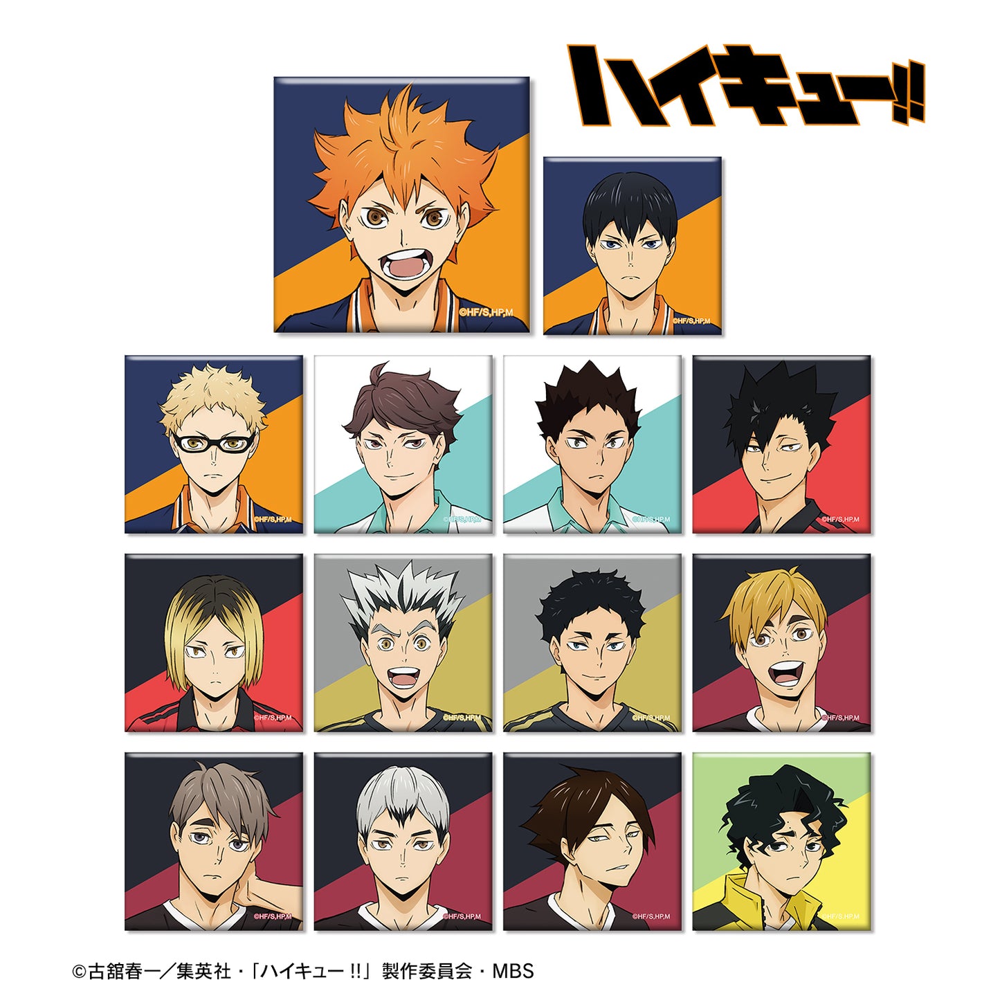 ハイキュー!!_トレーディング スクエア缶バッジ ユニフォームver.(単位/BOX)