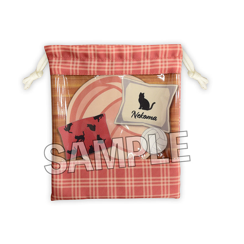 ハイキュー!!_指の上の窓付き巾着 お昼寝ver. 音駒高校