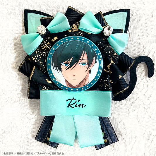 ブルーロック_猫耳付きロゼット&缶バッジセット 糸師凛
