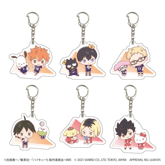 ハイキュー!!×サンリオキャラクターズ_アクリルキーホルダー01/ボックス(全6種)(ミニキャライラスト)