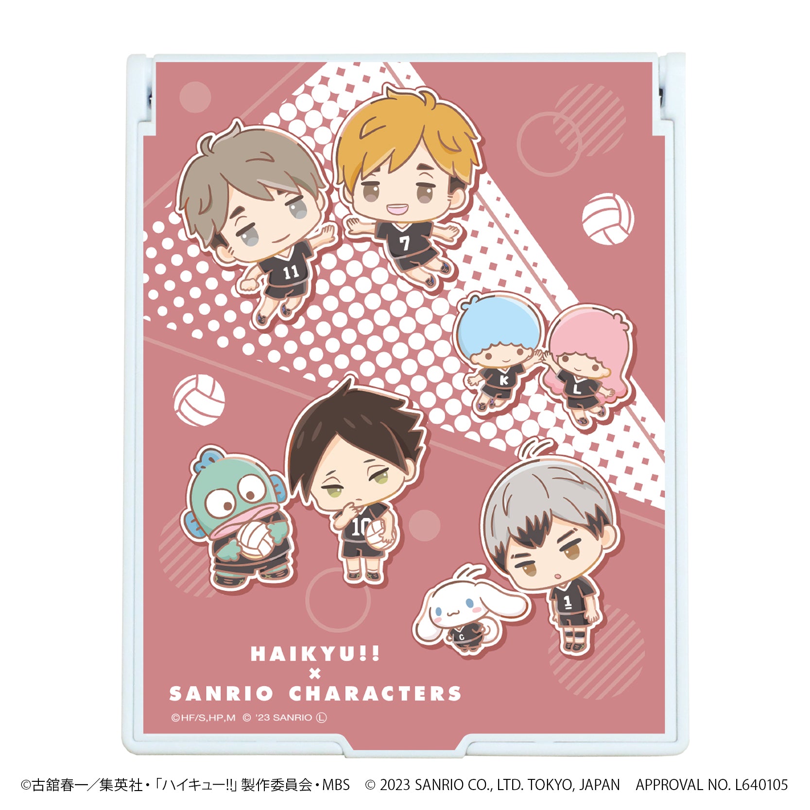ハイキュー!!×サンリオキャラクターズ_デカキャラミラー05/Eパターン(ミニキャライラスト)