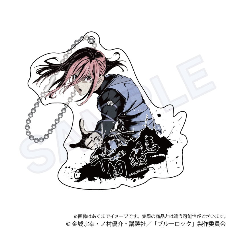 ブルーロック_墨絵風アクリルキーホルダー　千切　豹馬