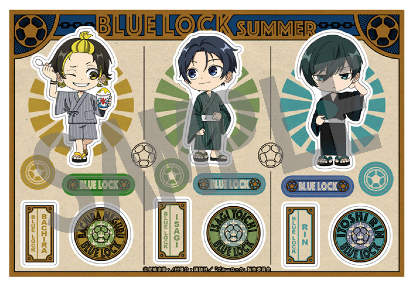 ブルーロック_ステッカー 潔 世一&蜂楽 廻&糸師 凛 SUMMER ver.