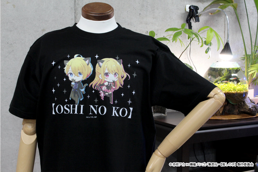 【推しの子】_フリーサイズ_ぷちちょこグラフィックTシャツ【アクア&ルビー】黒ドレス