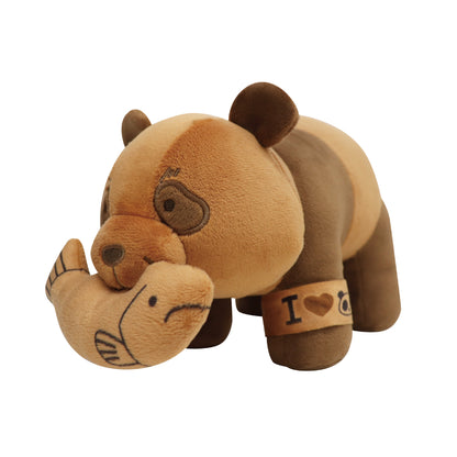 呪術廻戦_パンダの木彫り風ぬいぐるみ