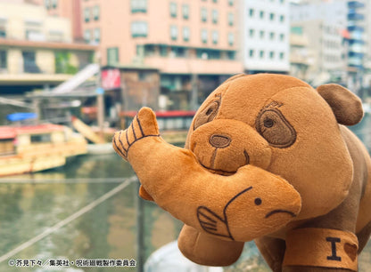 呪術廻戦_パンダの木彫り風ぬいぐるみ