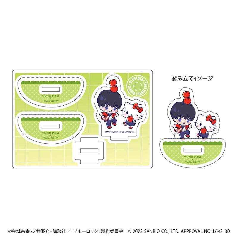 ブルーロック×サンリオキャラクターズ_ゆらゆらアクリルスタンド01/潔世一×ハローキティ(ミニキャライラスト)
